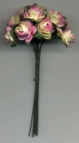 Paper Flowers Rose Pink/Cream (PF06)
