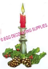 Paper Print Christmas Candle, 85mm High x 60mm Wide (NP27)
