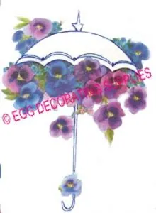 Paper Print Flower Umbrella Flowers, 130mm High x 95mm Wide (NP22)