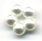 Pearl Flower White 5 Petal, 10mm Diameter (PRL119)
