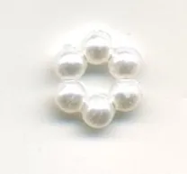 Pearl Flower White 6 Petal, 10mm Diameter (PRL122)