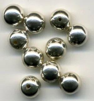 Pearls Round Silver 10mm, 10mm Packet of 10 (PRL105)