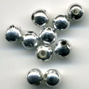 Pearls Round Silver 6mm, 6mm Packet of 10 (PRL104)