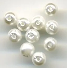 Pearls Round White 4mm, 4mm Packet of 10 (PRL97)