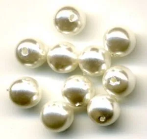 Pearls Round White 6mm, 6mm Packet of 10 (PRL98)