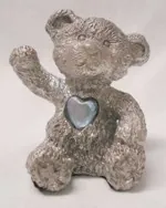 Pewter Birthstone Bear December, 50mm High (PEWBEAR12)