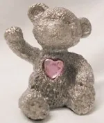 Pewter Birthstone Bear October, 50mm High (PEWBEAR10)