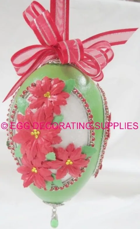 Poinsettia Flowers B Green/Silver (K101B)