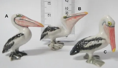Porcelain Pelican Standing, 30mm High (MPOR10)
