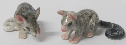 Porcelain Possums Set 2, 10-15mm High (MPOR22)