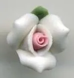 Porcelain Rose White/Pink 10mm, 10mm (3/8") (POR5A)