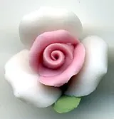 Porcelain Rose White/Pink 15mm, 15mm (1/2") (POR2C)
