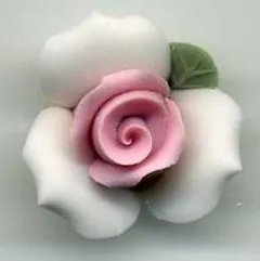 Porcelain Rose White/Pink 20mm, 20mm (7/8") (POR5B)