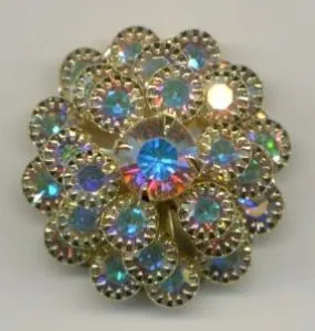 Rhinestone 4 Tier Finial CAB, 15mm High x 22mm Wide (RJF4402)