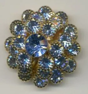 Rhinestone 4 Tier Finial Light Sapphire, 15mm High x 22mm Wide (RJF4403)