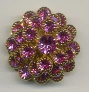 Rhinestone 4 Tier Finial Rose, 15mm High x 22mm Wide (RJF4401)