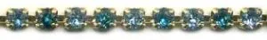 Rhinestone Chain Blue Zircon/Aqua, 7ss Stone (3mm across same as Rhinestone Flatbacks) (RC94)