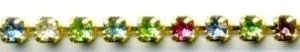 Rhinestone Chain Multi Colours Light, 7ss stone (3mm across same as Rhinestone Flatbacks) (RC74)
