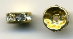 Rhinestone Crystal Rondells 8mm, 8mm Diameter (hole through centre) (RCR8)