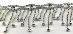 Rhinestone Diamonte Chain 36, Stone Size varies throughout the pattern ( Stones are NOT Swarovski) (RDC36)