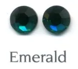 Rhinestone Flatbacks 12ss Emerald, 12ss 4mm across Packet of 50 (RF25)