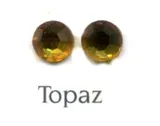 Rhinestone Flatbacks 7ss Topaz, 7ss 3mm across Packet of 100 (RF38B)