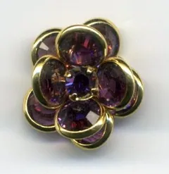 Rhinestone Flower Finial Amethyst, 10mm High x 15mm Wide (RJF4001)