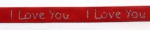 Ribbon Satin I Love You 10mm, 10mm Wide (RIB18)