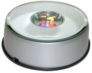 Rotating Display Base W/Colour Lights, 4 - 4 1/4" Diameter x 1- 1 7/8" High (LB08)