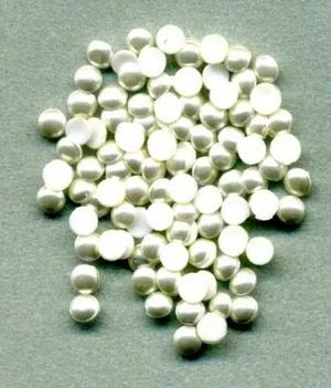 Round Half Pearls Flatback Cream 3mm, 3mm Packet of 100 (PRL107C)