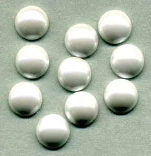 Round Half Pearls Flatback White 7.5mm, 7.5mm Packet of 10 (PRL106)