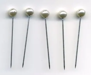 Round Pearl Head Pin 30mm 5pkt, 30mm Long (HP06)