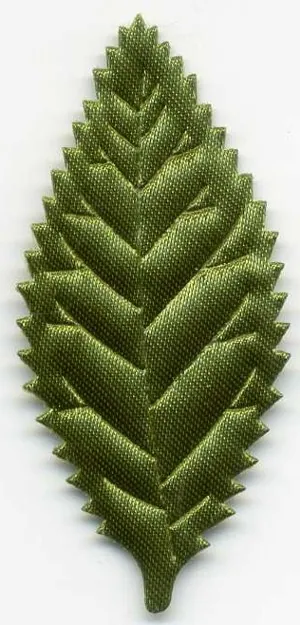 Shinny Fabric Leaf 55mm, 55mm Length x 25mm Wide (5.5cm x 2.5cm) (FAF01)