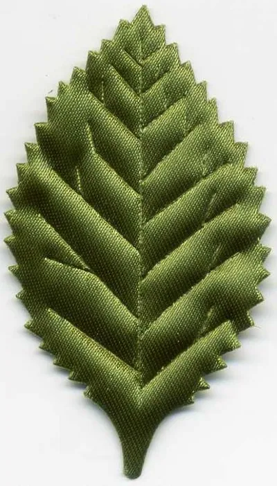 Shinny Fabric Leaf 62mm, 62mm Length x 35mm Wide (6.2cm x 3.5cm) (FAF02)