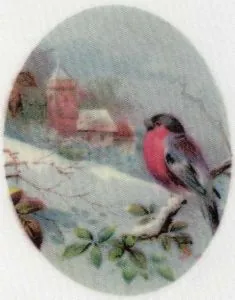 Silk Print Emu Bird on Branch, 80mm x 60mm (SPE035)