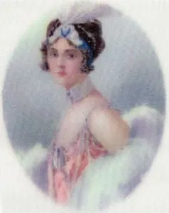 Silk Print Emu Lady White, 80mm x 60mm (SPE011)