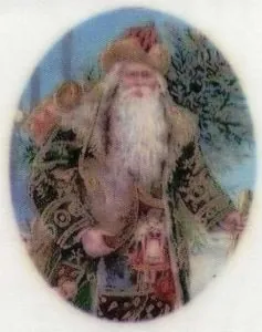 Silk Print Emu Santa Gold, 80mm x 60mm (SPE191)