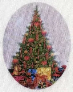 Silk Print Goose Christmas Tree, 59mm x 45mm (SPG189)
