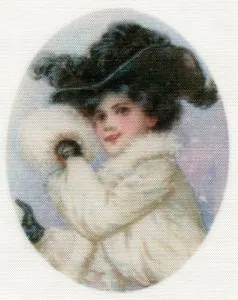 Silk Print Goose Lady Black/White, 59mm x 40mm (SPG007)