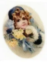 Silk Print Goose Lady Blue, 59mm x 45mm (SPG015)
