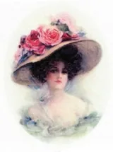 Silk Print Goose Lady Hat w/Roses, 59mm x 45mm (SPG013)