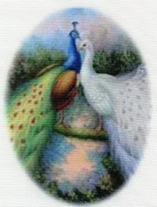 Silk Print Goose Peacock Small, 59mm x 40mm (SPG181)