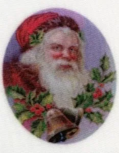 Silk Print Goose Santa Bells/Holly, 59mm x 40mm (SPG055)