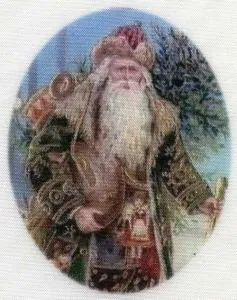 Silk Print Goose Santa Gold, 59mm x 45mm (SPG191)