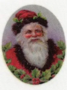 Silk Print Goose Santa Red/Holly, 59mm x 40mm (SPG062)