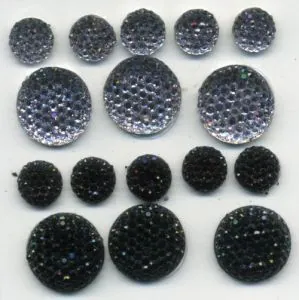 Sparklets Ebony, 10mm & 15mm (per card/packet) (RS409)