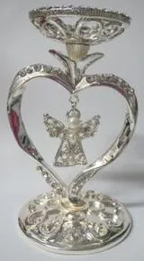 Stand Metal Silver W/Angel, 110mm (11cm) Height x 70mm (7.0cm) Width (SE47SV)
