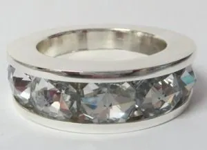 Stand Silver Ring Crystal Stones, 35mm Diameter (Diameter of top circle 3.5cm) (SG56SV)