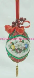 Triangle Hanging Christmas Egg Kit A: decorated goose egg design