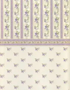 Wallpaper -Lavender Floral, Approximately 29.5cm x 41cm (sheet) (MISC18)